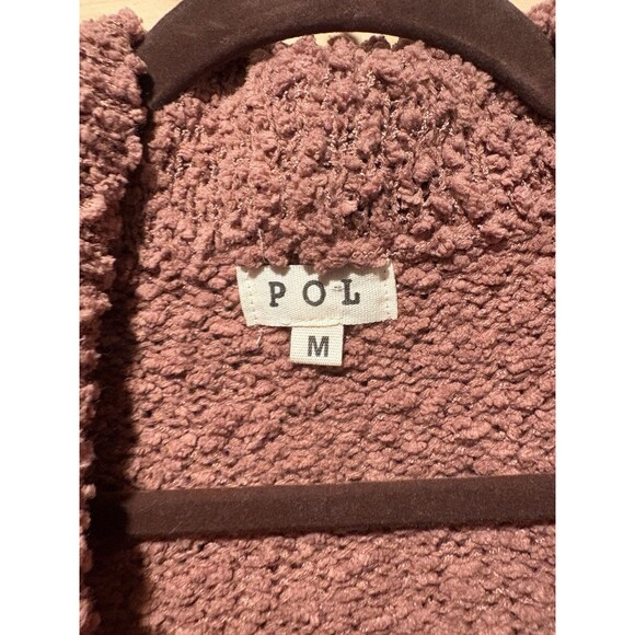 POL Oversized Sweater Womens Medium Cowl Neck Oversized Popcorn Hi Low Rose - Picture 2 of 6